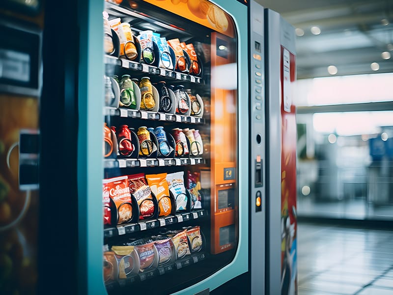 a vending machine with cookies